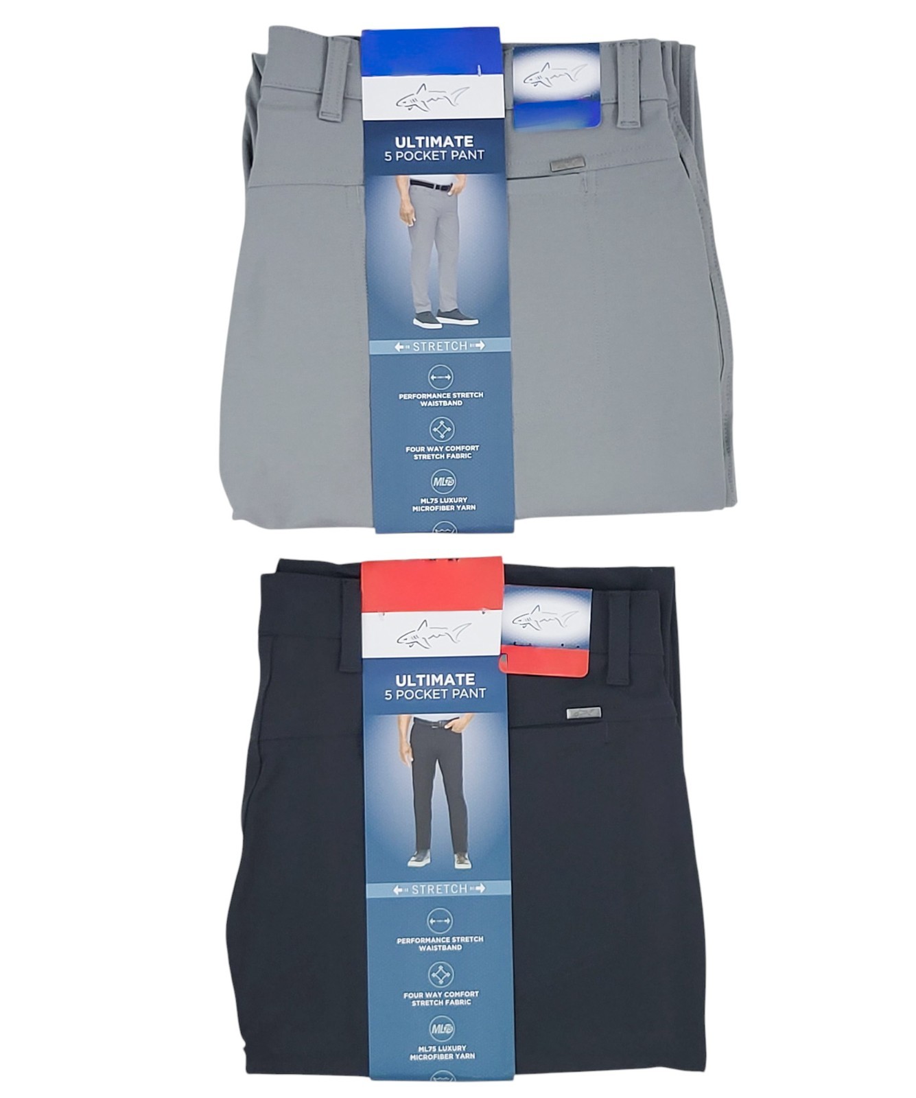 Greg Norman Ultimate 5 Pocket Pants Men’s Gray / Black Polyester Blend