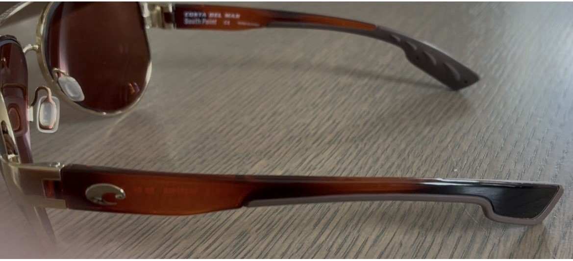 Costa Del Mar South Point Polarized Aviator Sunglasses Gold Frame Brown Lens