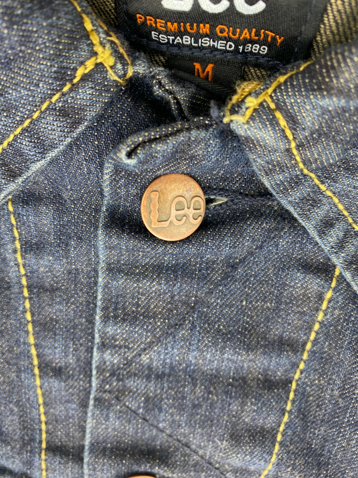 Lee Trucker Jean Jacket Men’s Classic Cotton Denim Coat, 4 Pocket Button Up