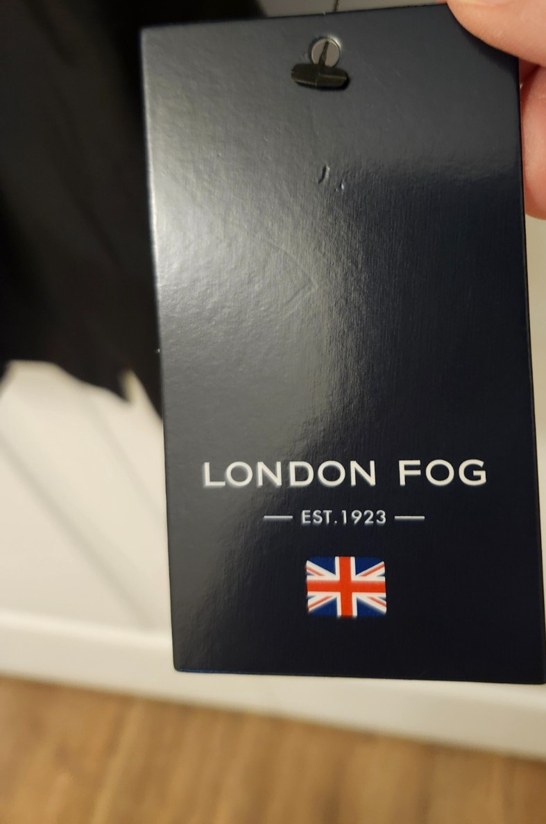 NWT London Fog Women’s Size M Black Double Breasted Mid-Length Trench Coat