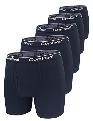 Men’s 5-Pack Big & Tall 3XL-7XL Boxer Briefs Cotton 7X-Large Black Pack-5