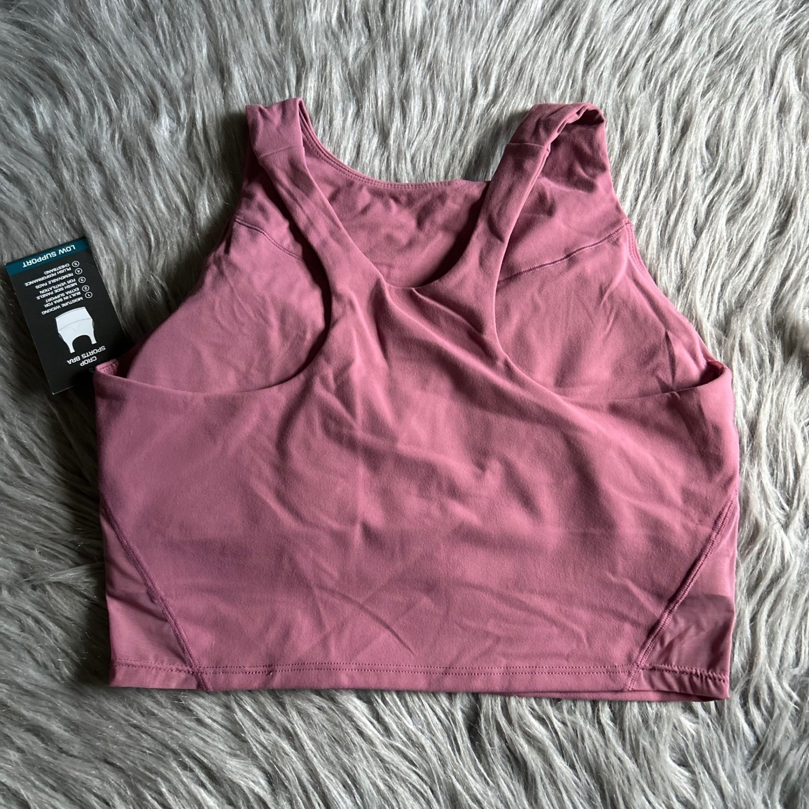 Avia Wirefree Crop Sports Bra Women Size Medium (D-DD) Pink Moisture Wicking