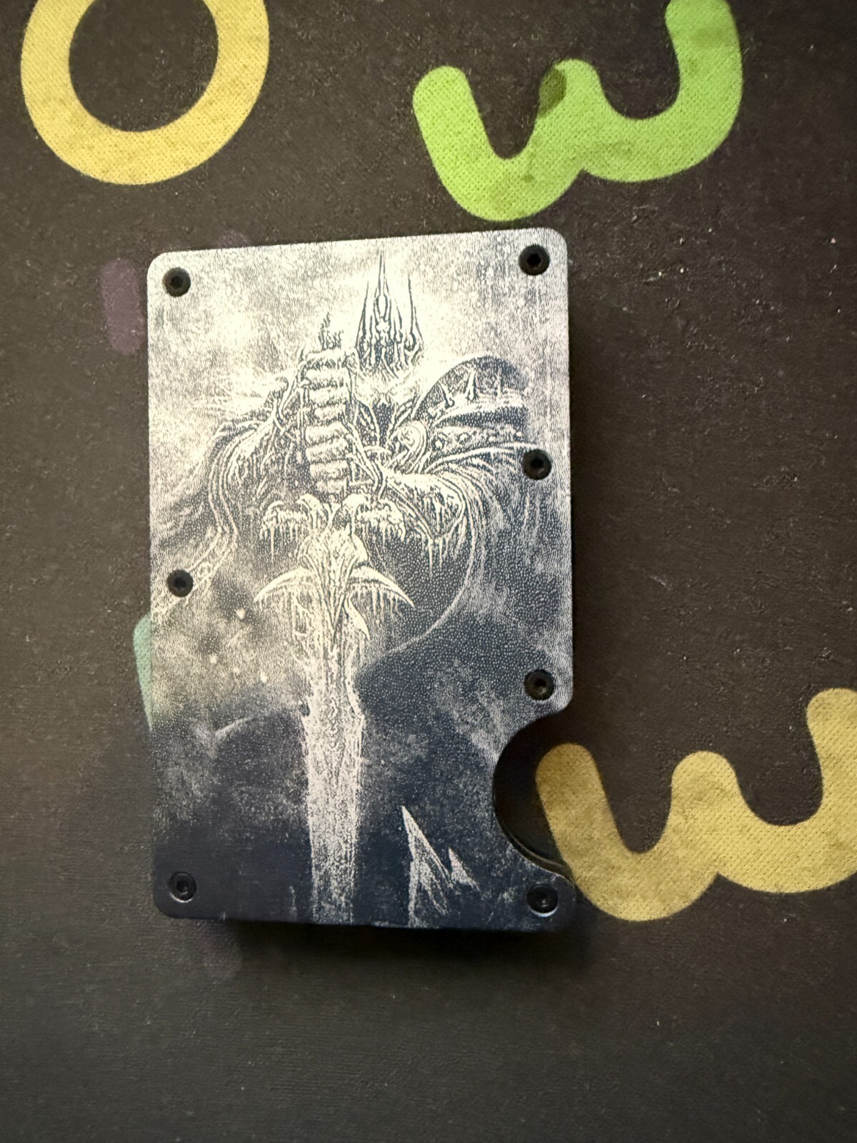 World of Warcraft Lich King Custom Engraved RFID EDC Slim Metal Aluminum Wallet