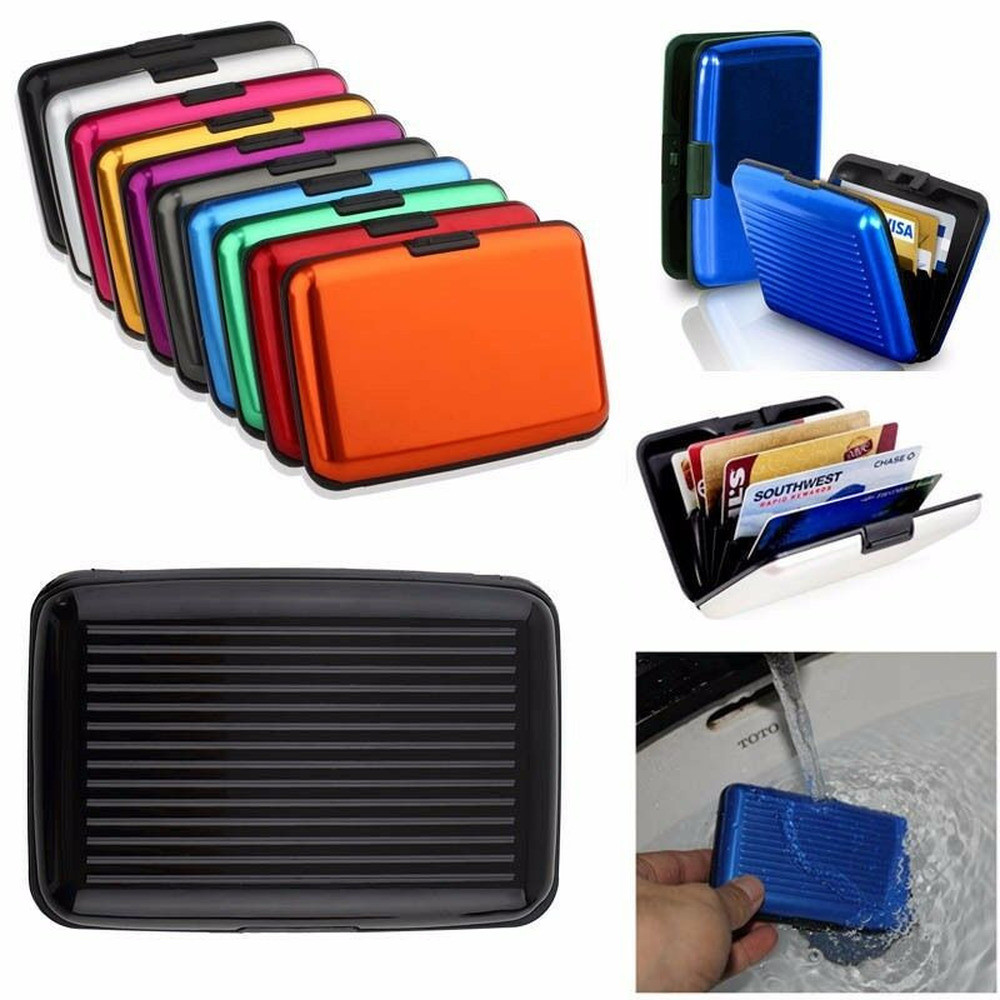 Mini RFID Aluminum Wallet Credit Card Holder Business Card Case Metal ID Case US