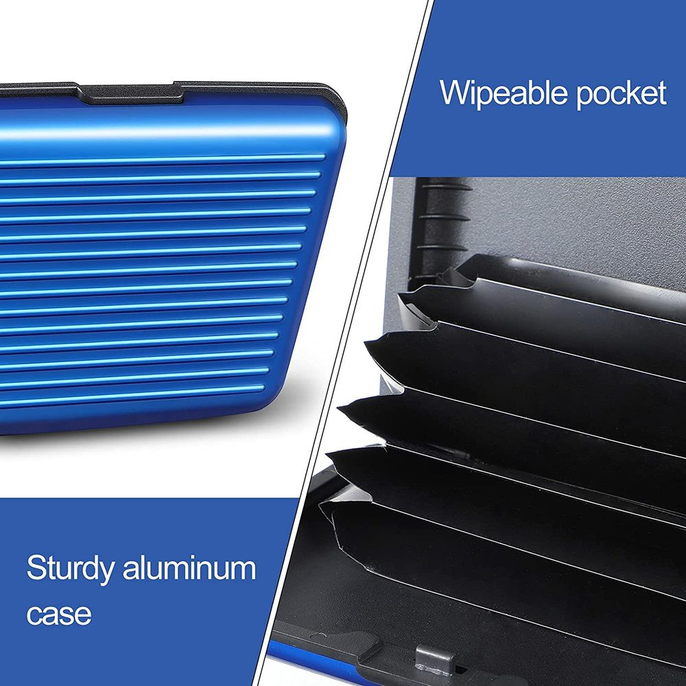 RFID Blocking Slim Metal Hard Card Case Credit Card Holder Mini Aluminum Wallets