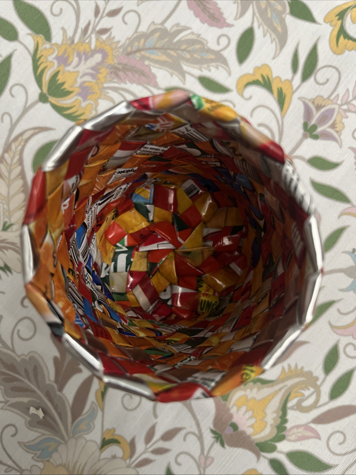 Recycled Eco Friendly Candy Wrapper Woven Pencil Cup Holder