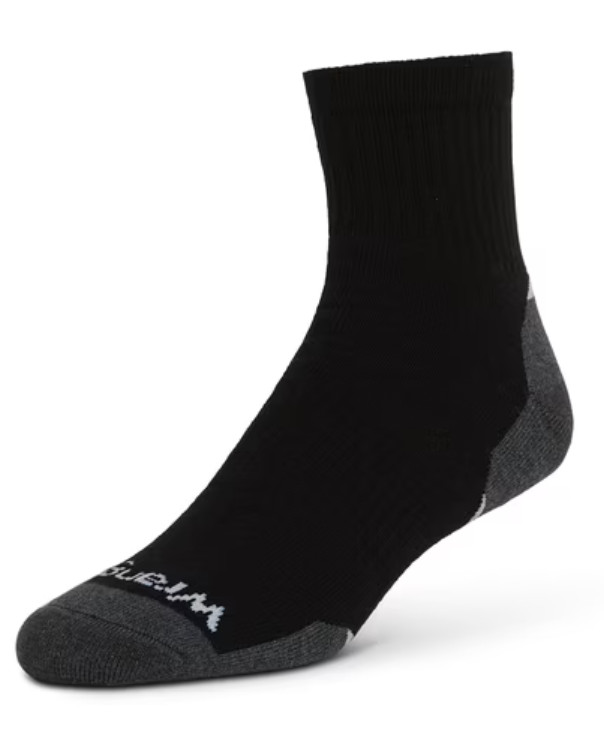 Wrangler Five Star Mens Quarter Socks 12 Pack Black Grey Cushion Size 6-12 NWT