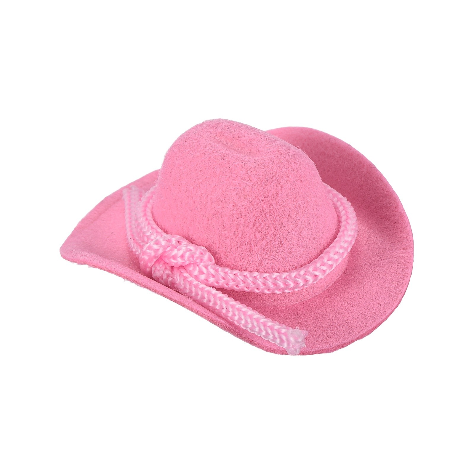 Pink Mini Cowboy Hats for Crafts Dolls Wedding, 6.5cm x 7.1cm x 3cm
