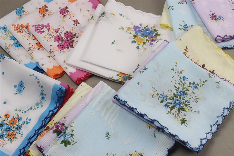 Mixed Lot 20 Square Hanky Cotton Vintage style floral Handkerchiefs Women 11.8“