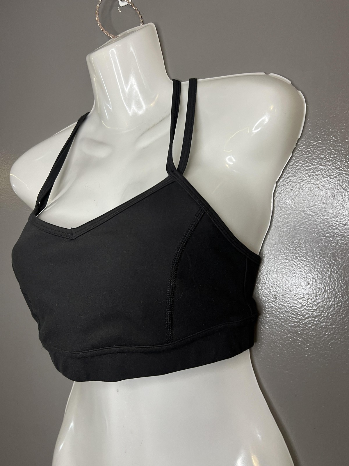 Xersion Sports Bra Womens Small Black Strappy Crossback Padded Stretch Lined