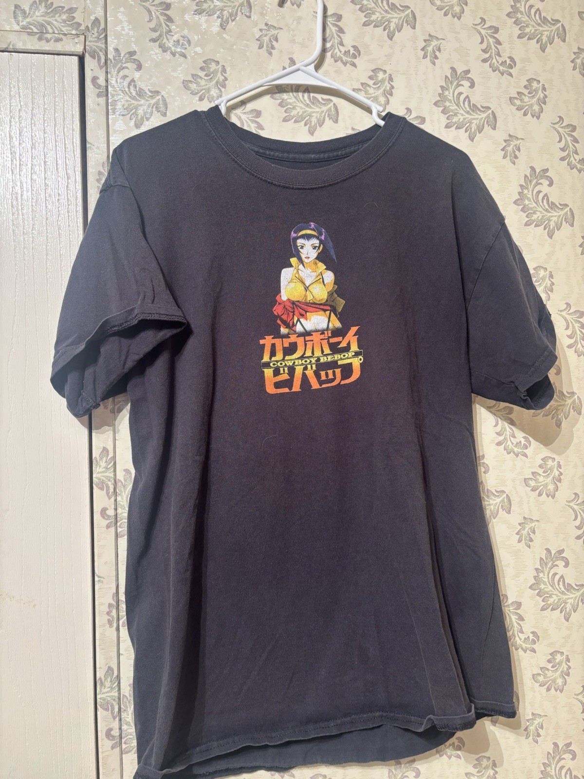 SUNRISE Cowboy Bebop Faye Valentine Double-Sided Graphic Tee Black Men’s L