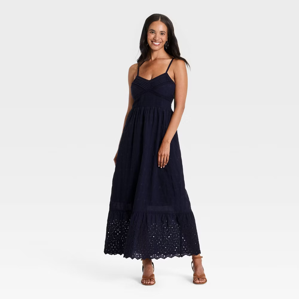 Women Cami Midi Sundress – Universal Thread Navy Blue M