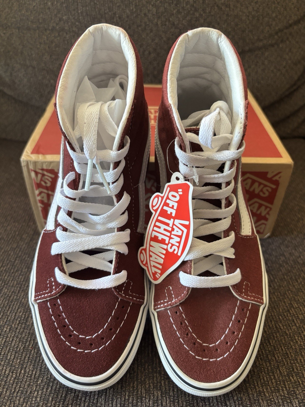 VANS Sk8-Hi High Top Lace-Up Suede Sneakers Port Royale/True White
