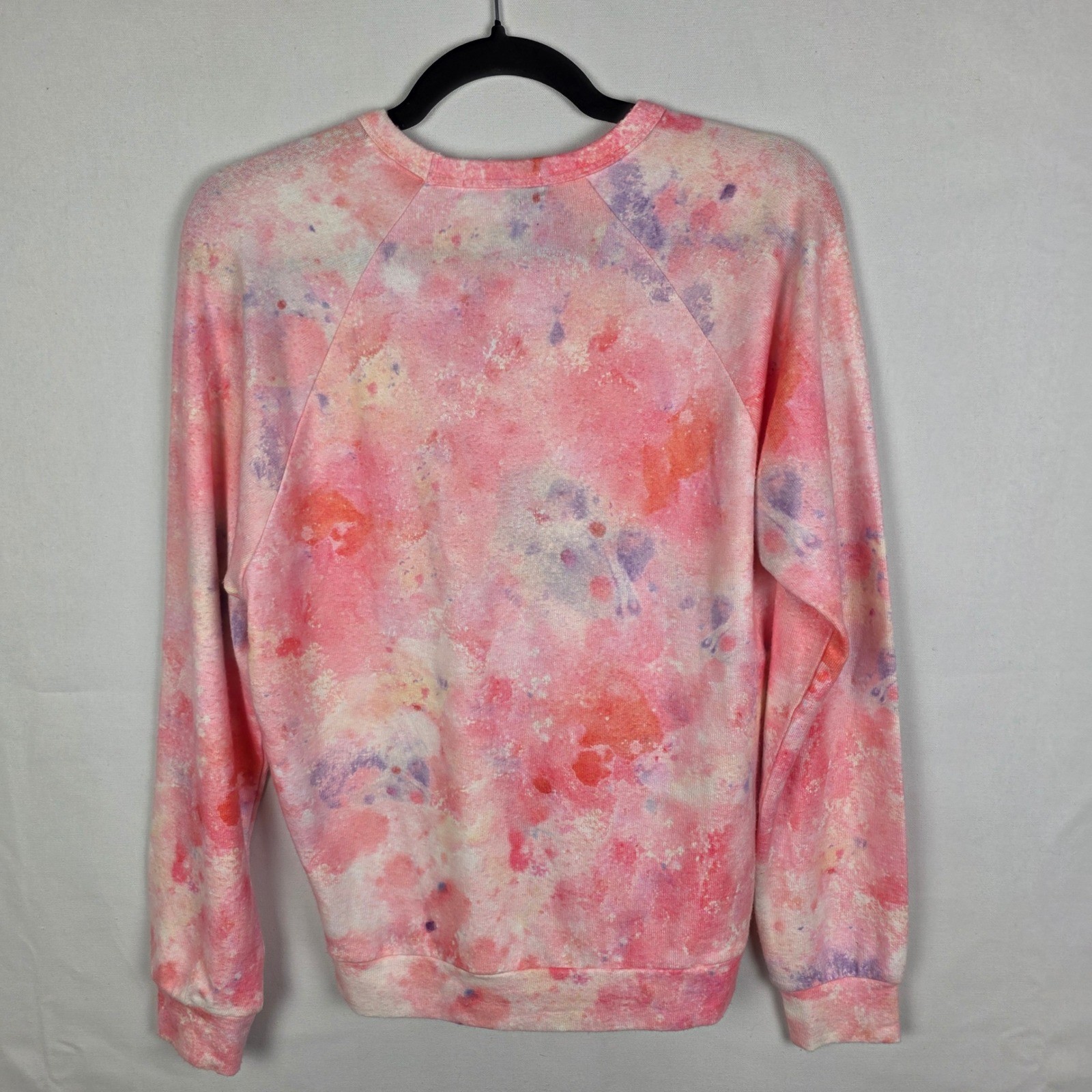 PJ Salvage Womens Pink Tie Dye Raglan Long Sleeve Sweatshirt XS RN 15741