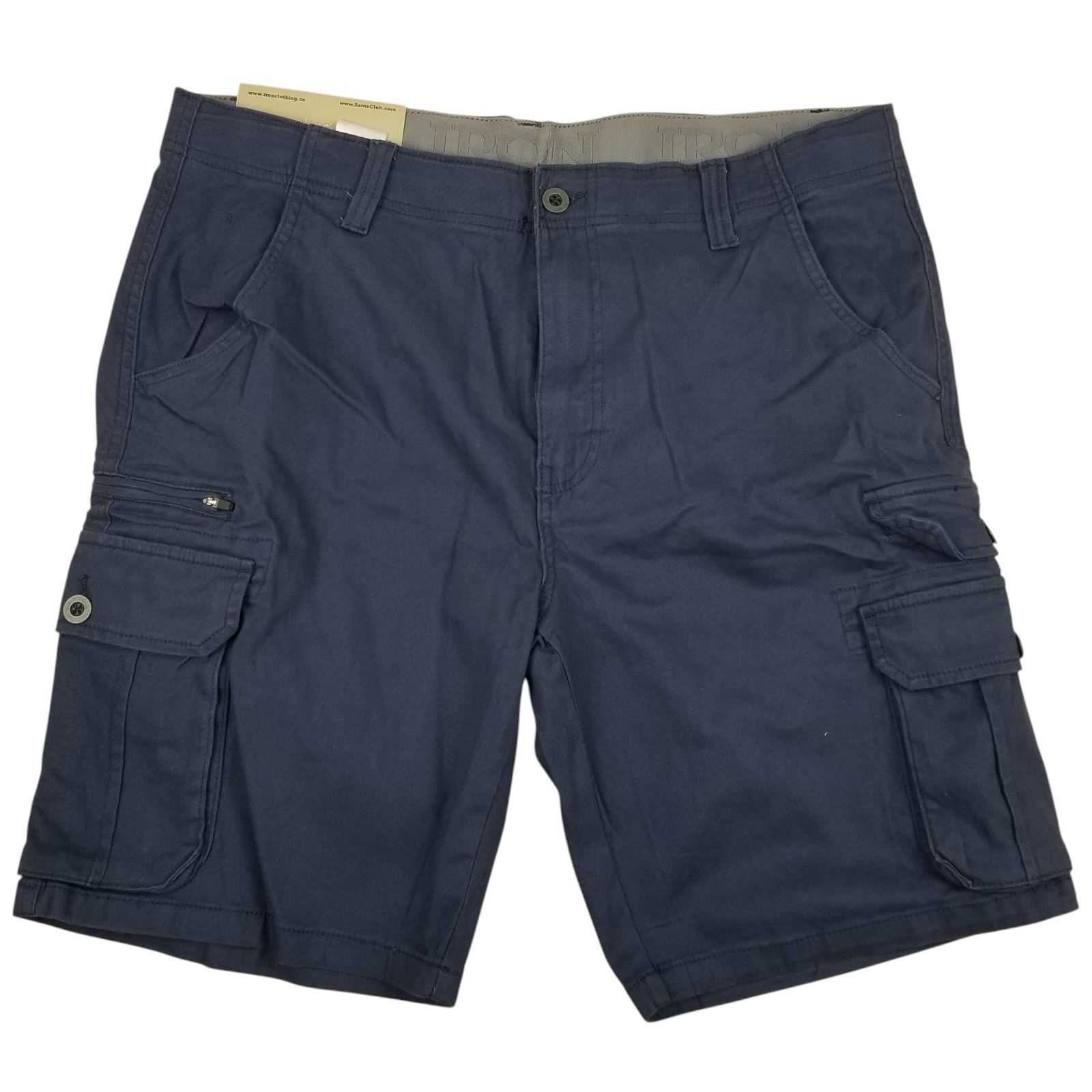 Iron Co. Men’s Comfort Waistband Regular Fit Stretch Cargo Short Navy SZ 36