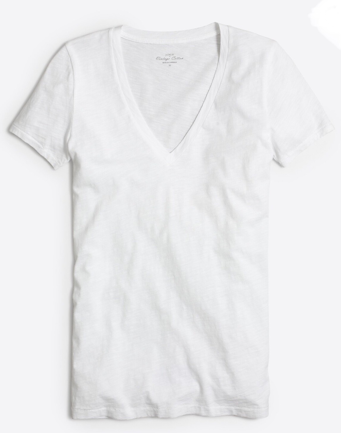 New S size J.Crew Slub 100% cotton white V Neck Tee t-shirt