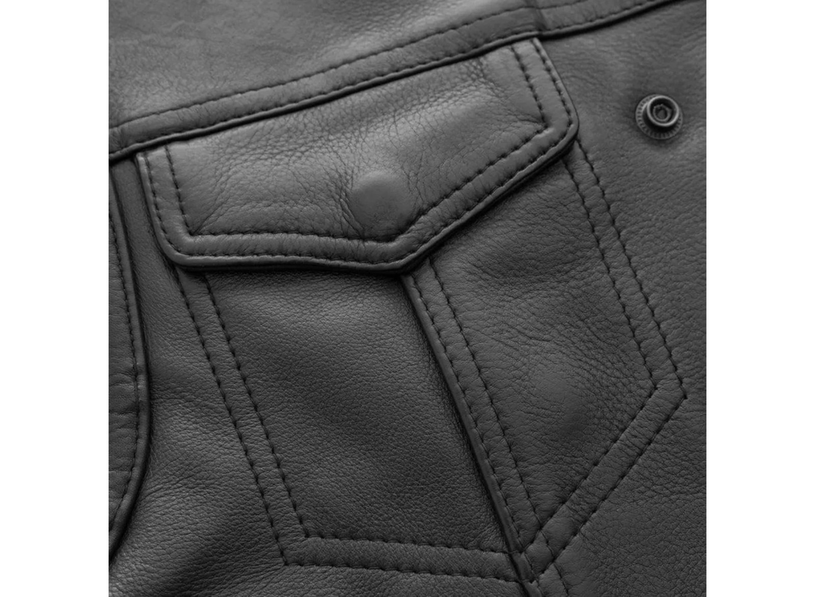 Men’s Black Leather Biker Vest Sleeveless Motorcycle Waistcoat Classic Vest