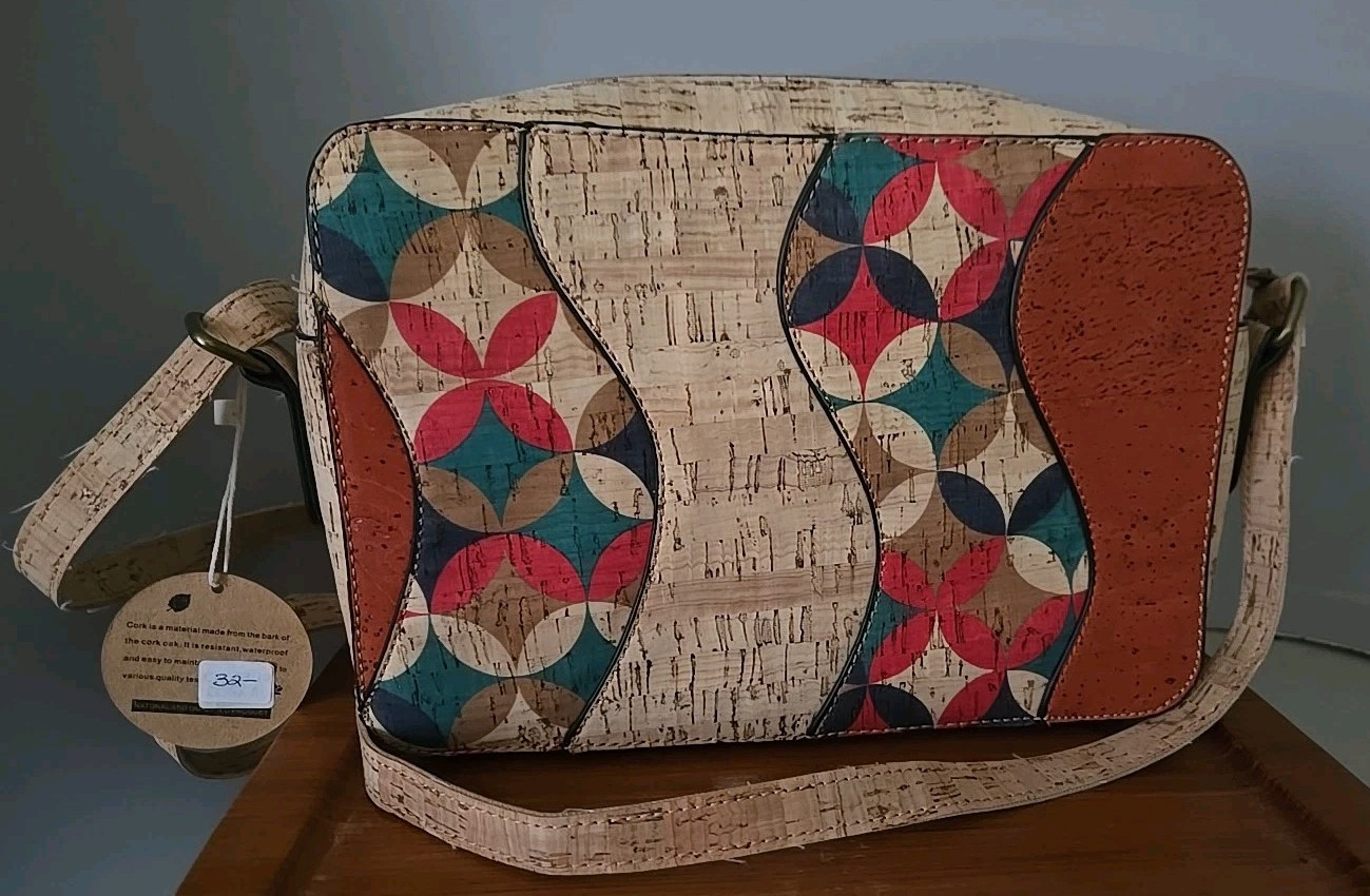 Am Cork Collection crossbody bag Purse, Eco Friendly, Super Lightweight Colorful
