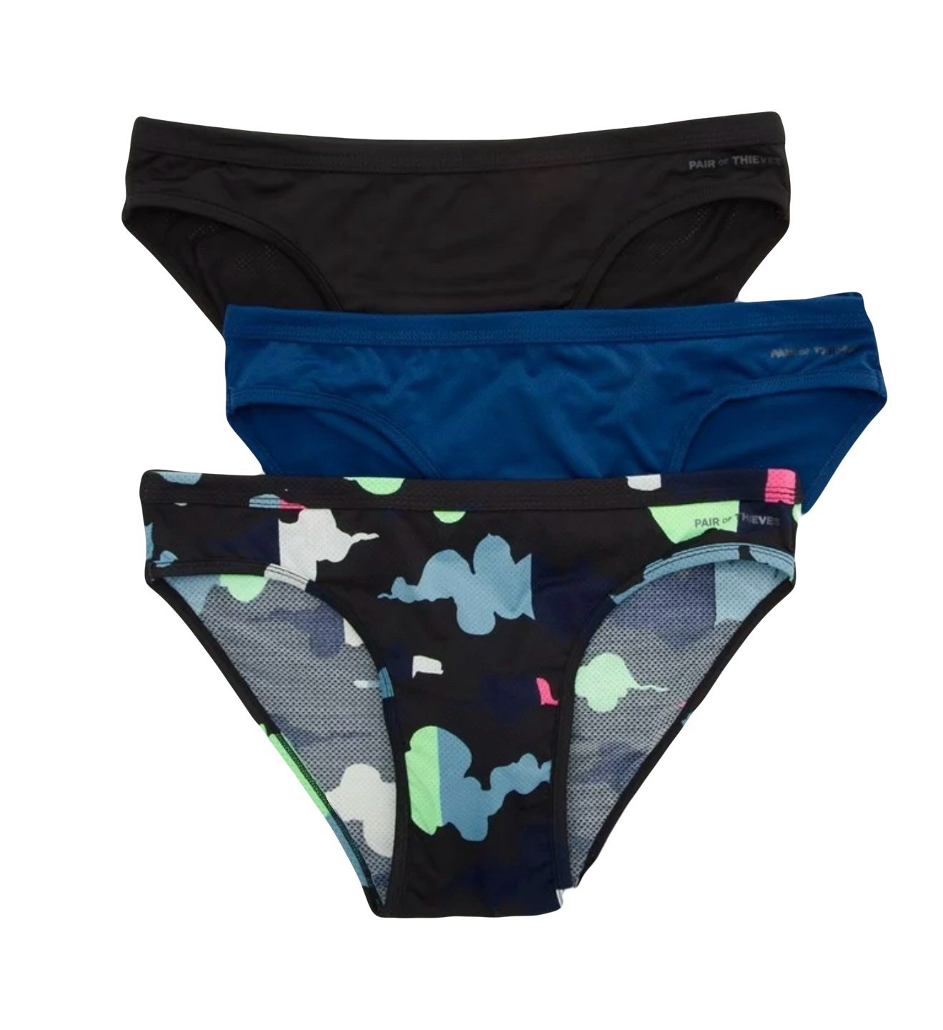 NWT. Pair of Thieves. 3 Pack. Super fit Mesh Briefs. Geometric. MRSP. $30.00