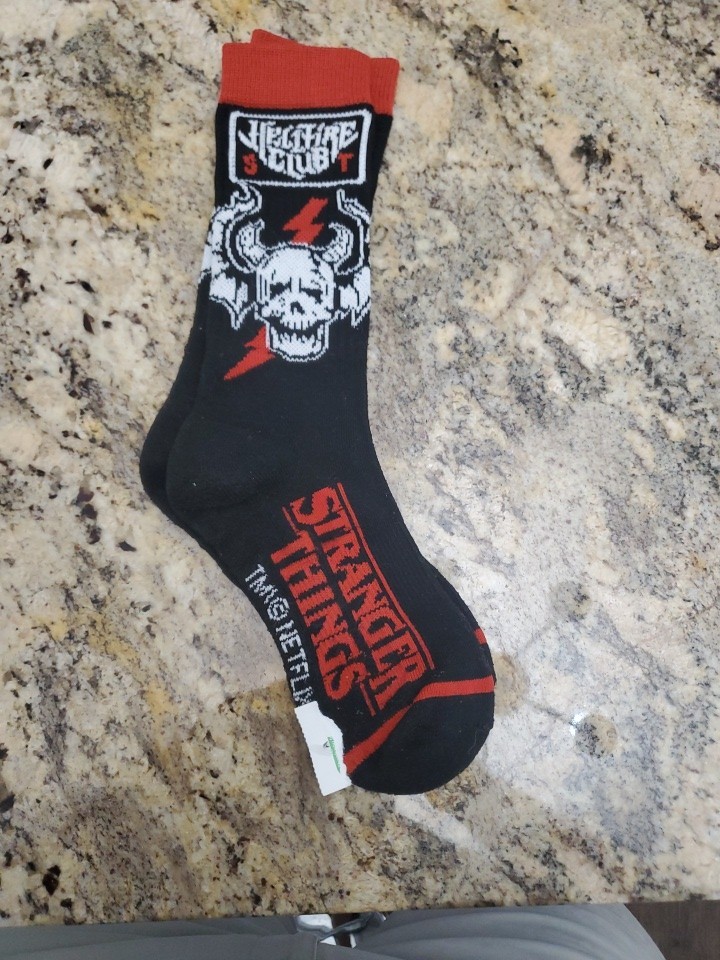 Stranger Things Hell Fire Club Multicolor Casual Crew Socks