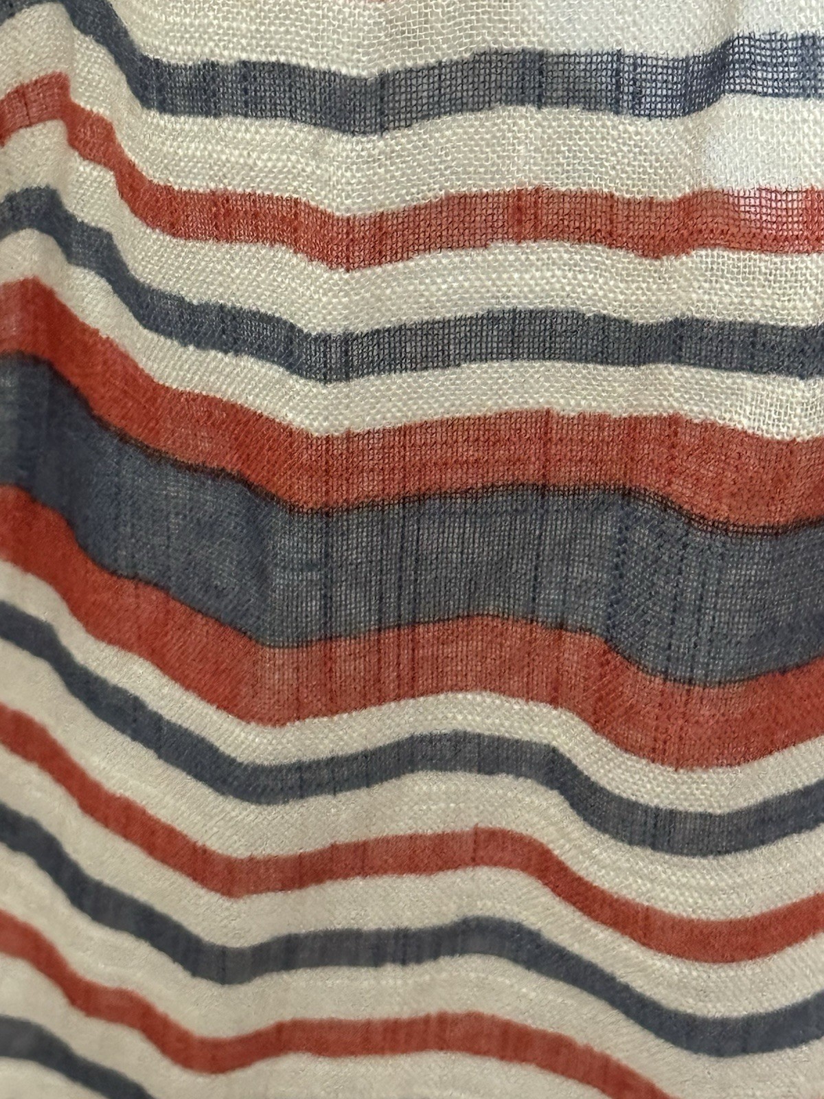 SPARTINA 449 Long Scarf (22”x75”) 100% Viscose Beige Orange Blue Trimmed NWT