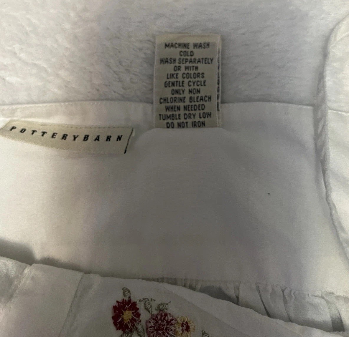 Pottery Barn Embroidered Cotton Tunic Cover Up M/L White Boho Cottagecore