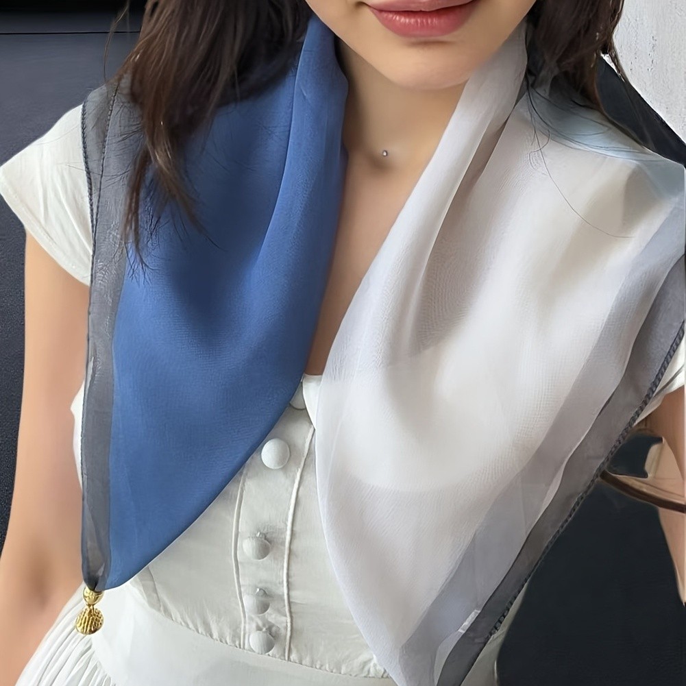 Casual Wear Chiffon Scarf Lightweight Polyester Fiber Soft Comfortable Feel