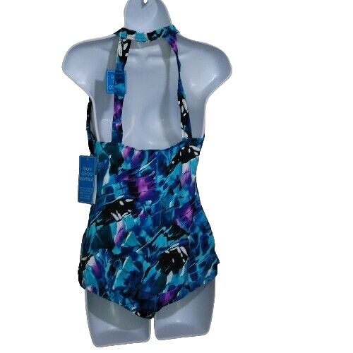 Suddenly Slim By Catalina 1-Pc Swimsuit Blue Floral Women’s Small 4-6