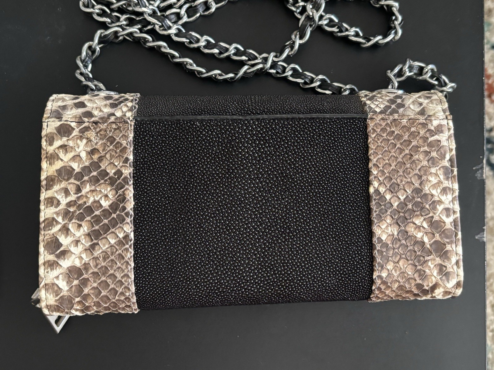 Genuine Stingray & Python Skin Wallet 8.5 inches