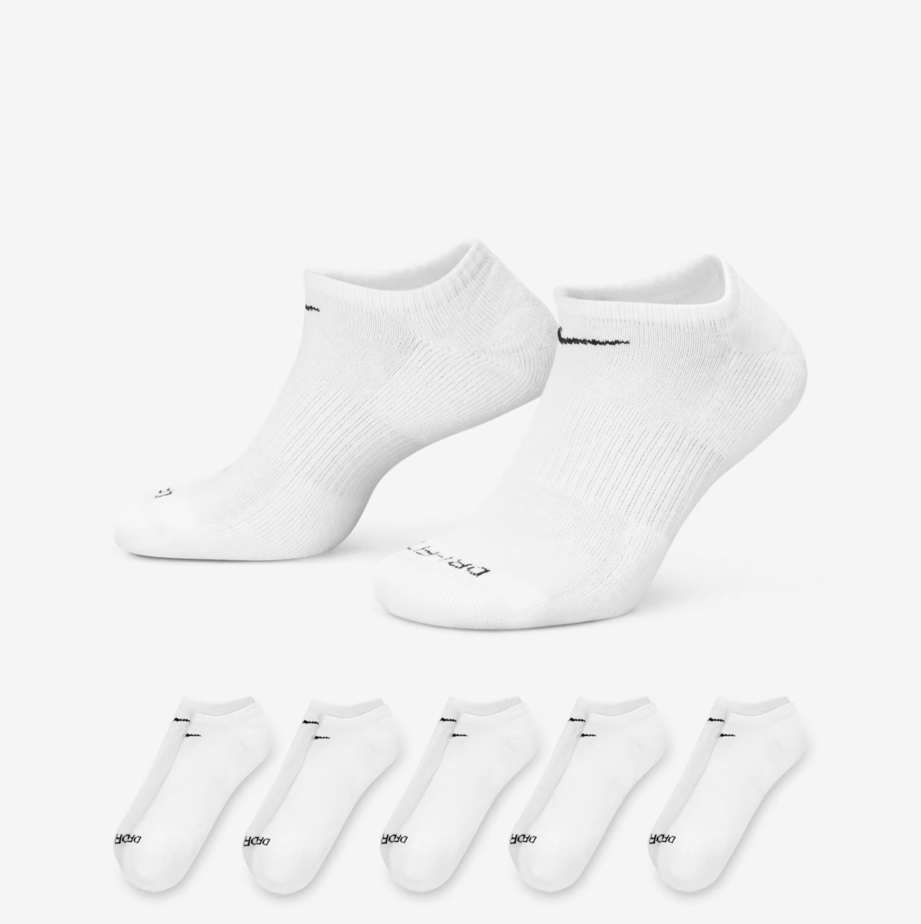 Nike Everyday Cushion Socks 6 Pack White 8-12
