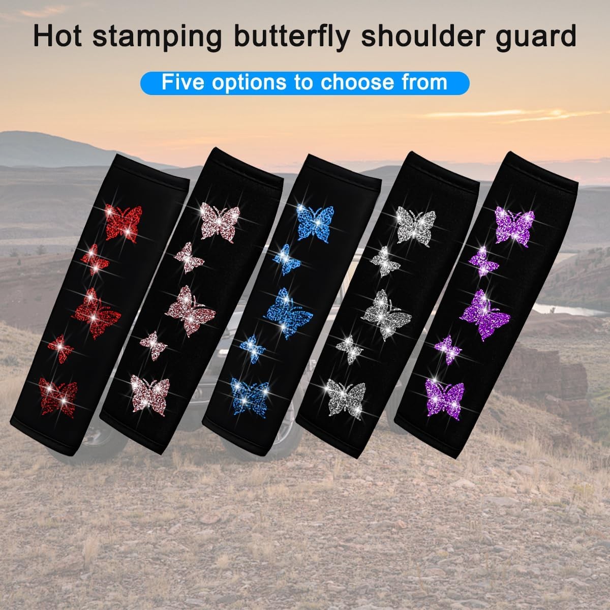 2PCS Car Seat Belt Covers, Polyester Fiber Vehicle Seatbelt Cush Color: Silver
