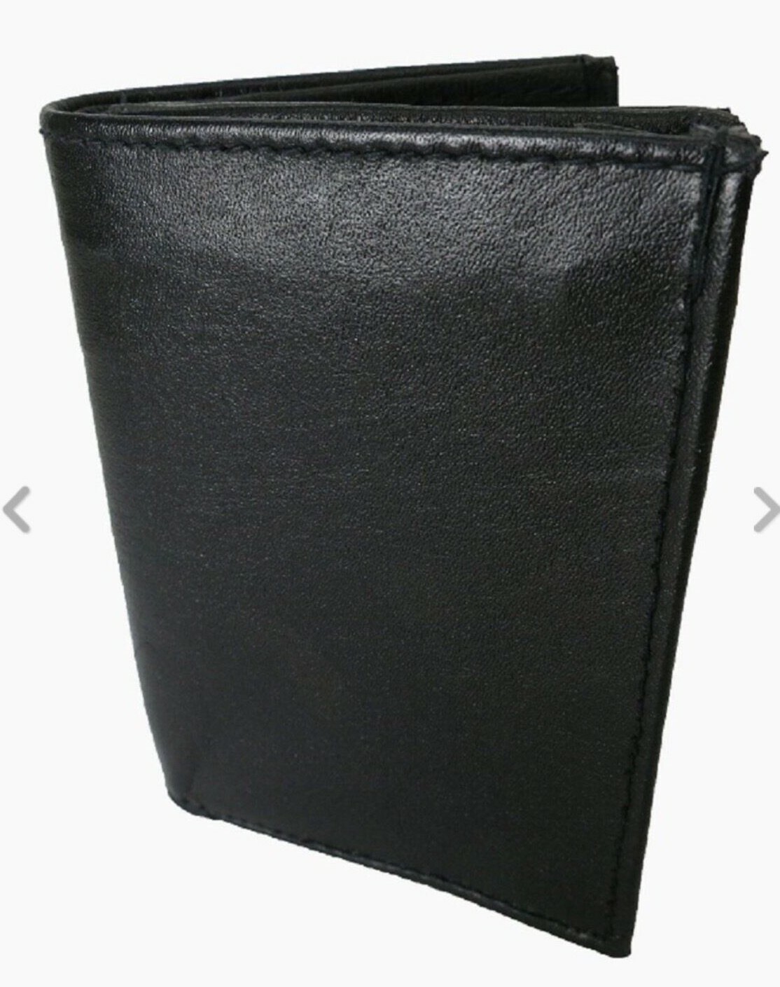 Black Genuine Leather Men’s Bifold Wallet Thin Credit Card ID Holder