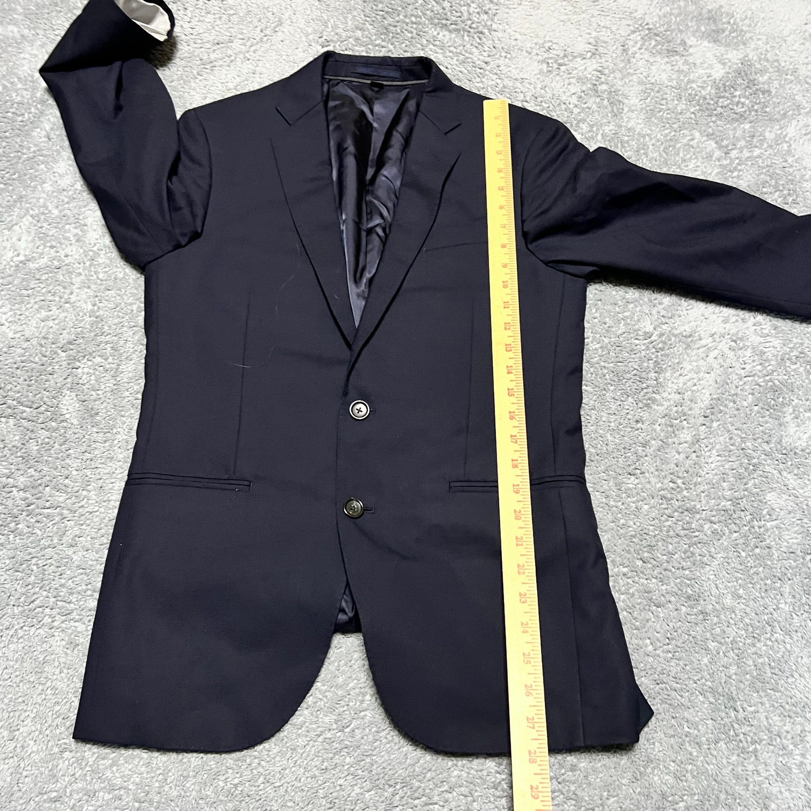 J Crew Ludlow Slim Fit Suit Jacket 36S Blue Double Vent Wool Loro Piana Pants