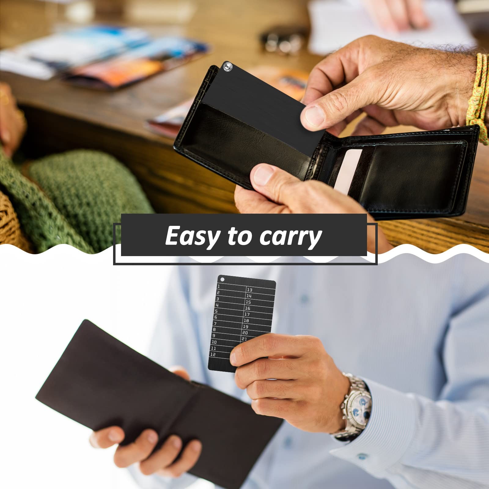 Hotop 4 Plates Aluminum Wallet Crypto Cryptocurrency Seed Standard, Black