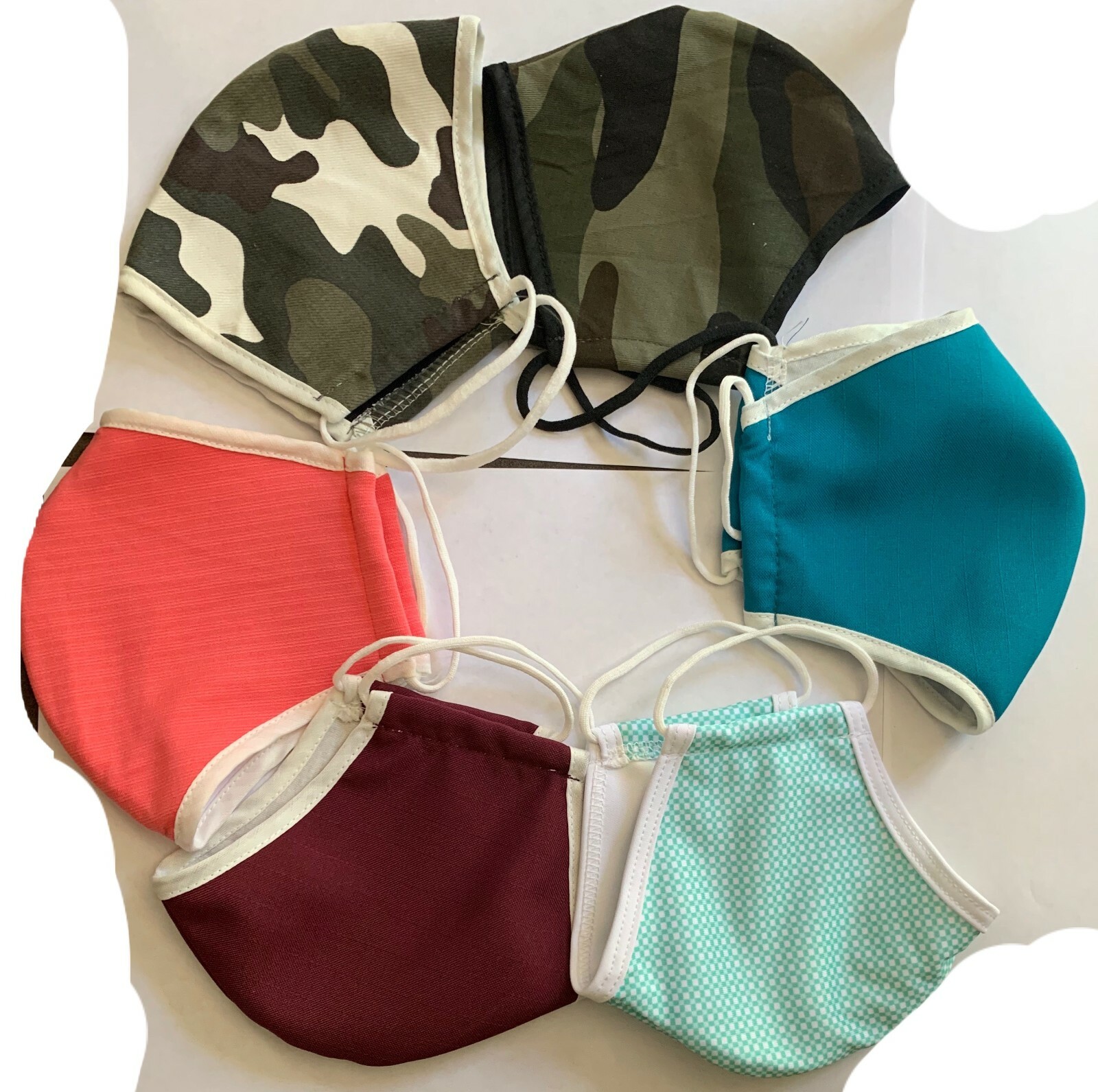 Homemade Face Mask Reusable & Washable 75-100% cotton,2 layers, Elastic earband