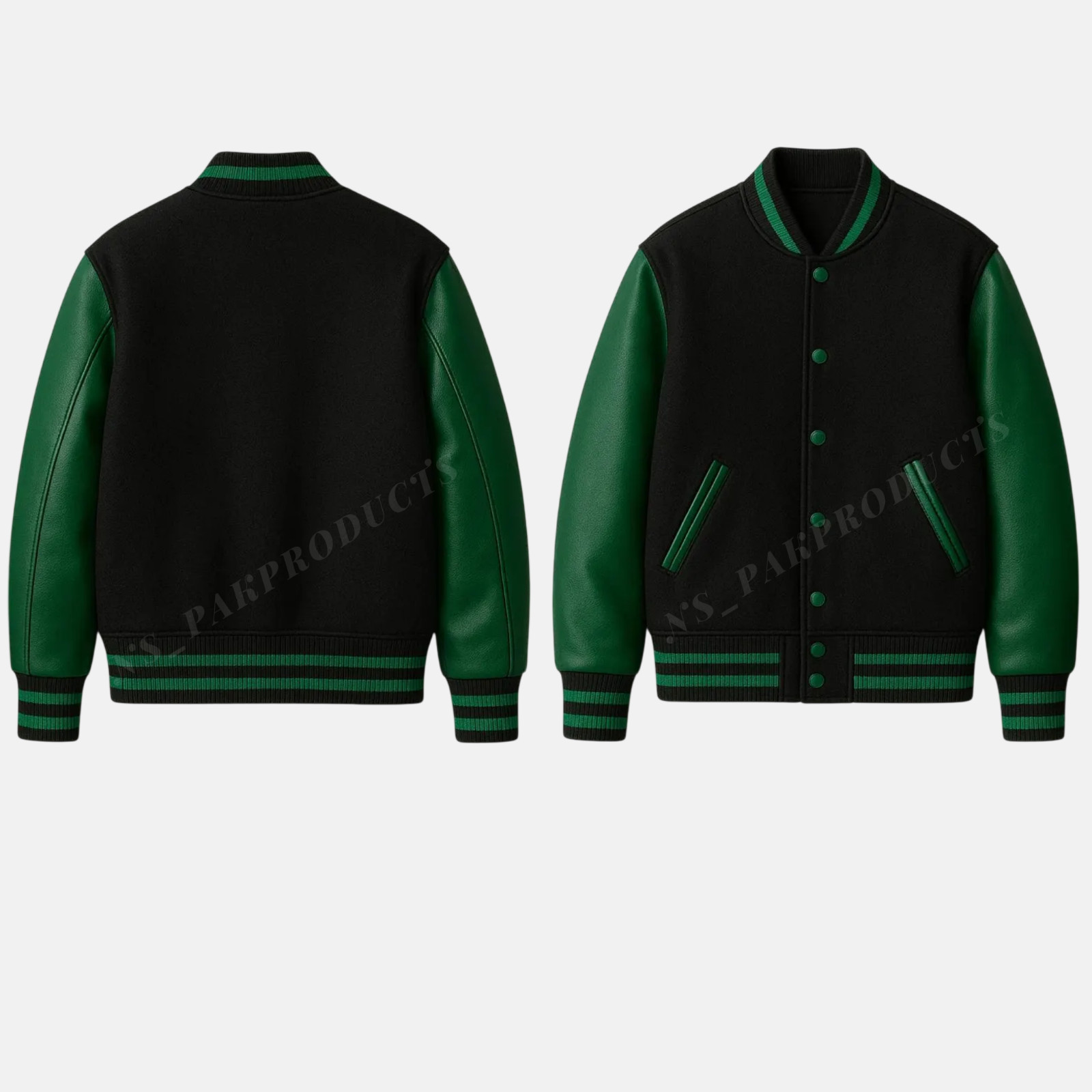 Varsity Letterman Baseball College Bomber Jacket – Wool & Leather Varsity Jacket