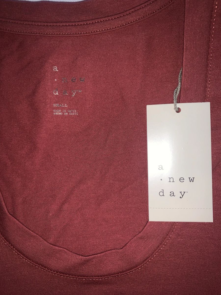 A New Day Women’s S Small Tank Top Rust U-Neck Slim Fit New With Tags