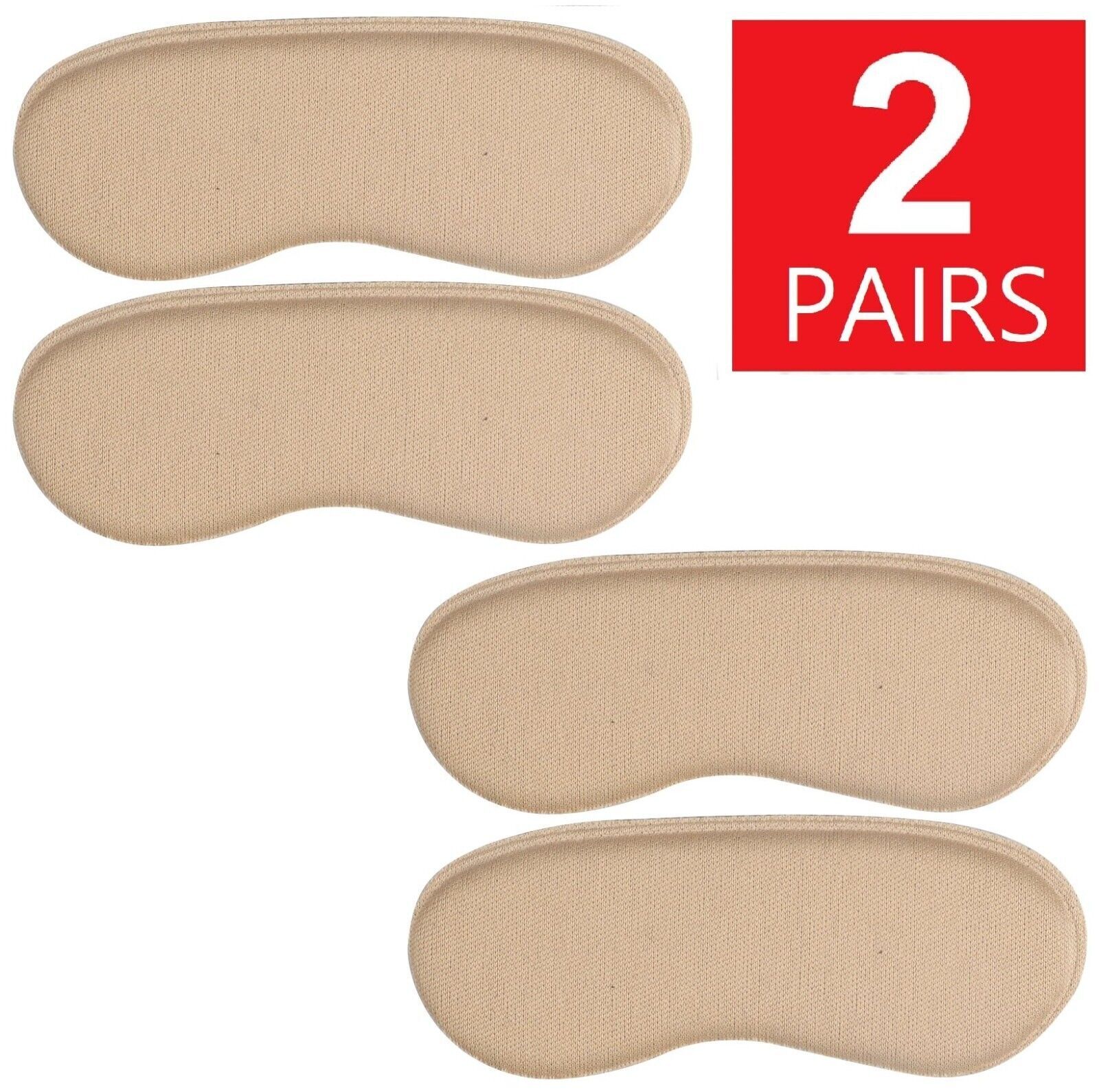 2 Pairs Fabric Shoe Pads Inserts Cushion Liner Grip Back Heel Inserts Insoles