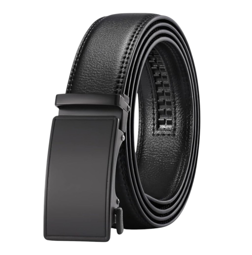 Men’s Ratchet Belt Genuine Leather Automatic Buckle Dress Belt Many Colors &Size