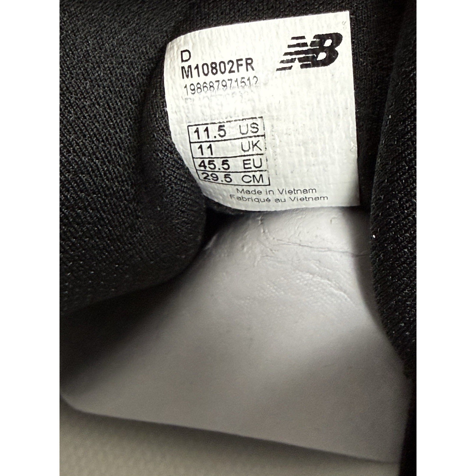 New Balance 1080v15 Shoes Mens Size 11.5 Black Grey Running Athletic Sneaker
