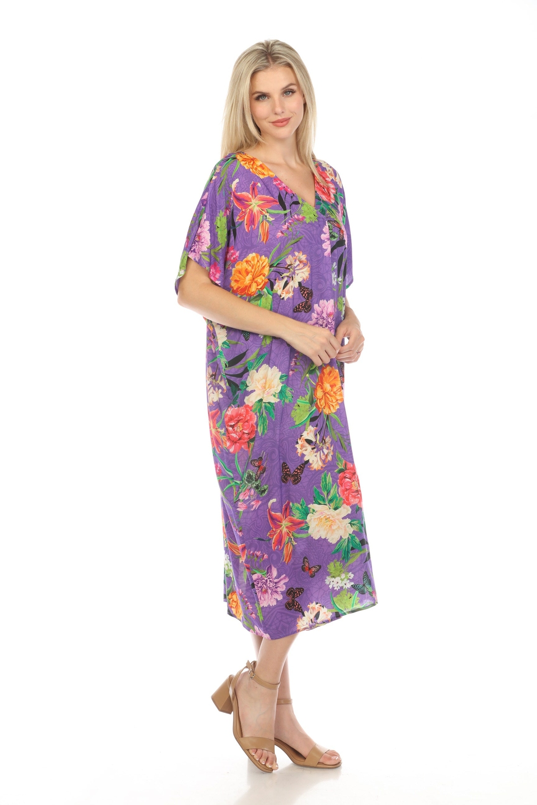 Johnny Was Orchid Goza Pleated Swim Cover Up Dress Boho Chic CSW5123-D