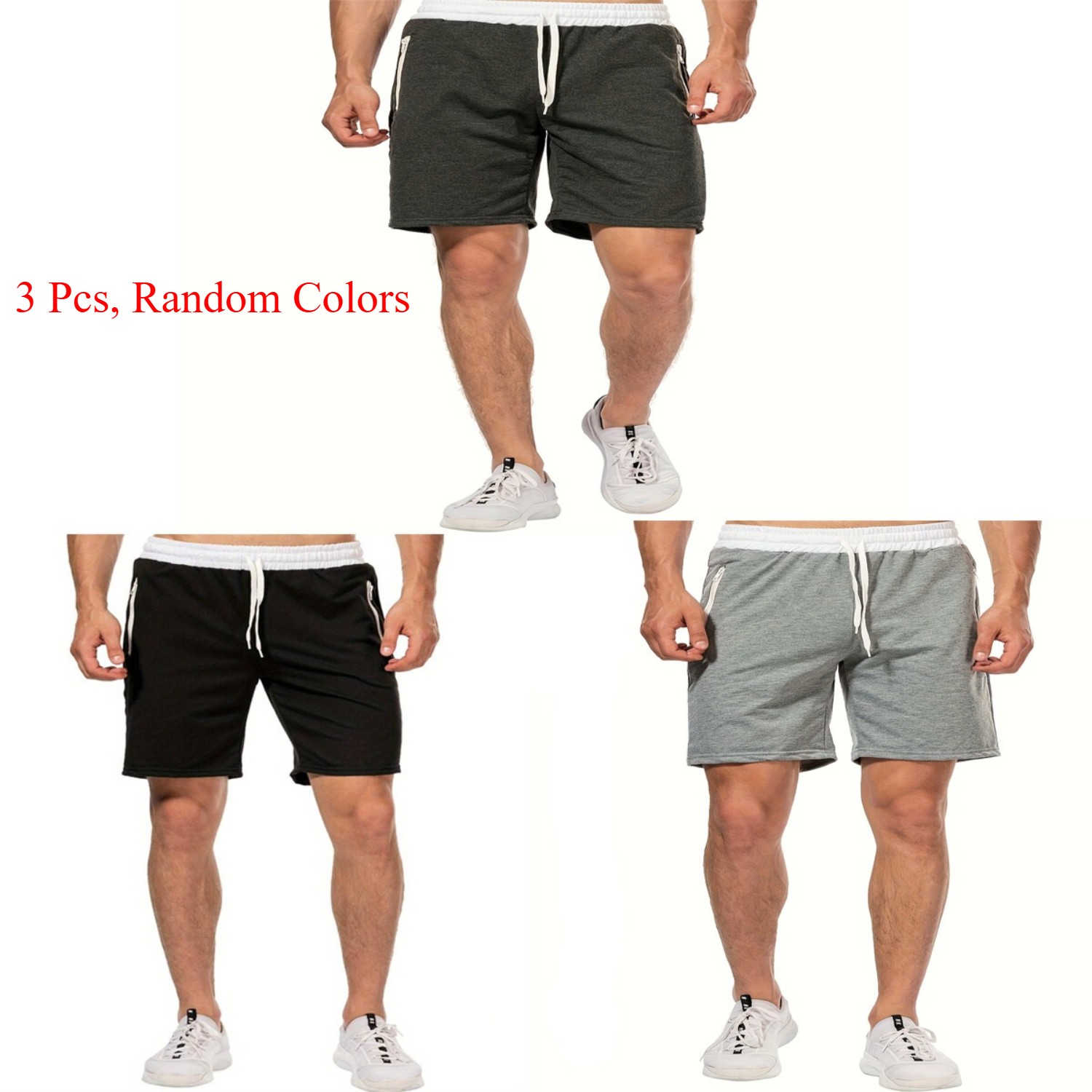 3 Pack Men Summer Casual Jogger Sweat Shorts Athletic Sports Shorts