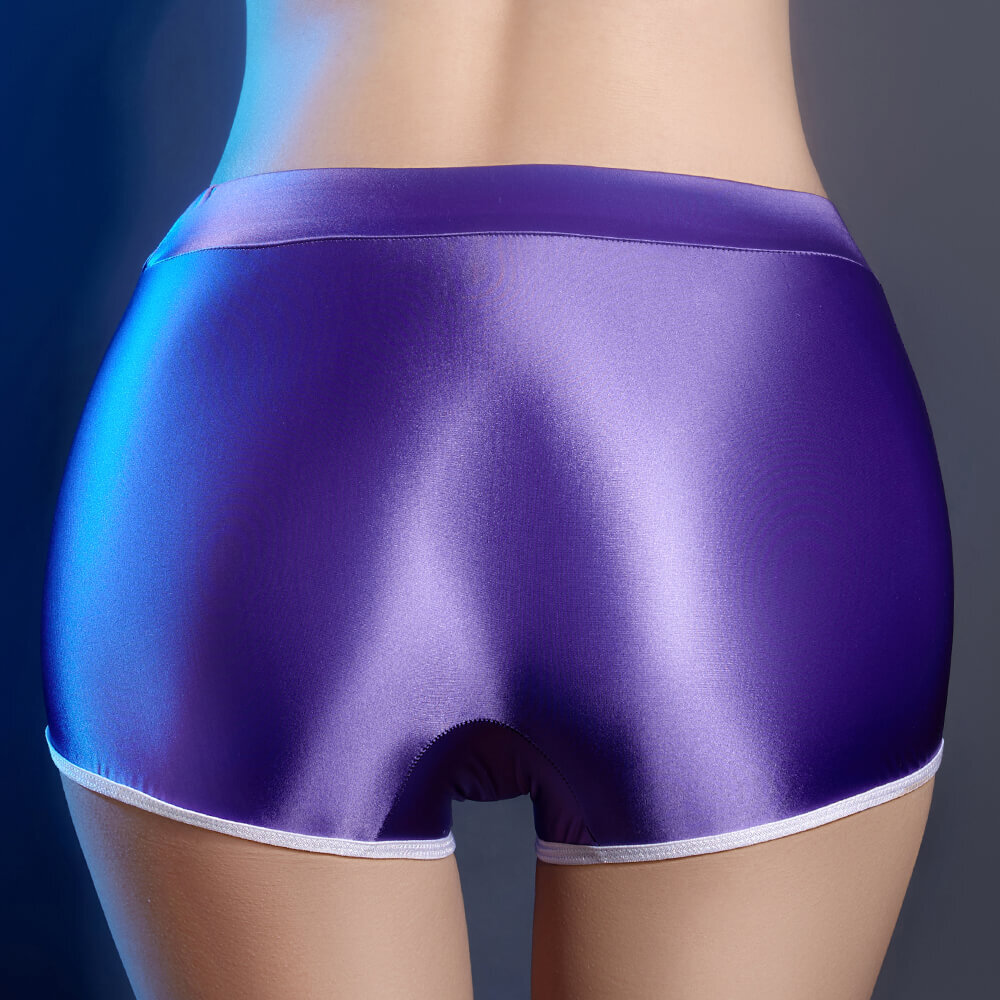 3pcs Women Oil Shiny Glossy Fitness Sports Shorts Underwear Boxer Shorts Panties
