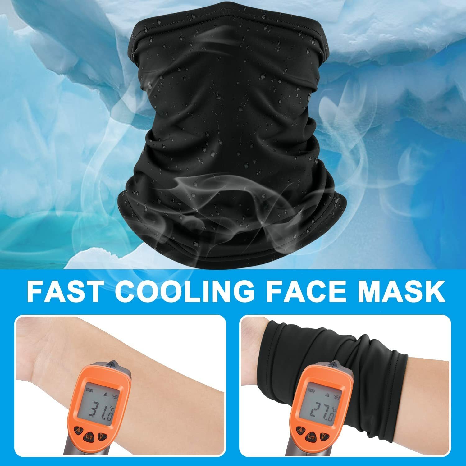 Balaclava Neck Gaiter Face Mask UV Protection Bandana Scarf Cover for Men Women