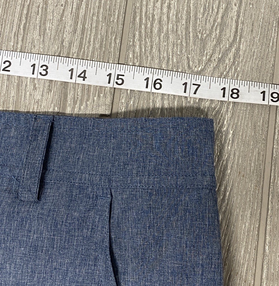 Straight Down Shorts Men’s Blue Chino Golf Casual Flat Front 10”Inseam Size 34