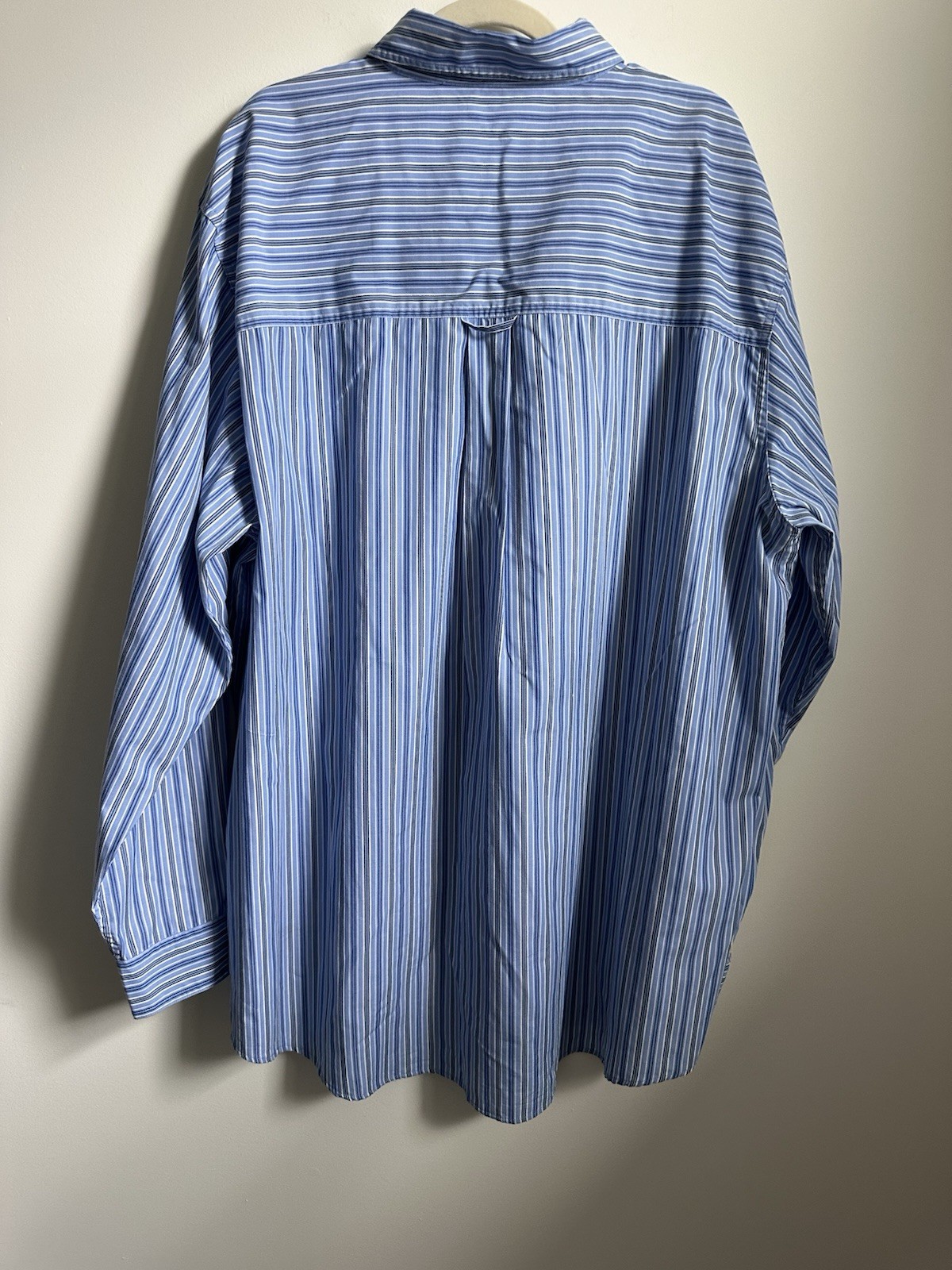 Chaps Easy Care Button Down Shirt Men’s 2XT Blue Striped Long Sleeve Cotton