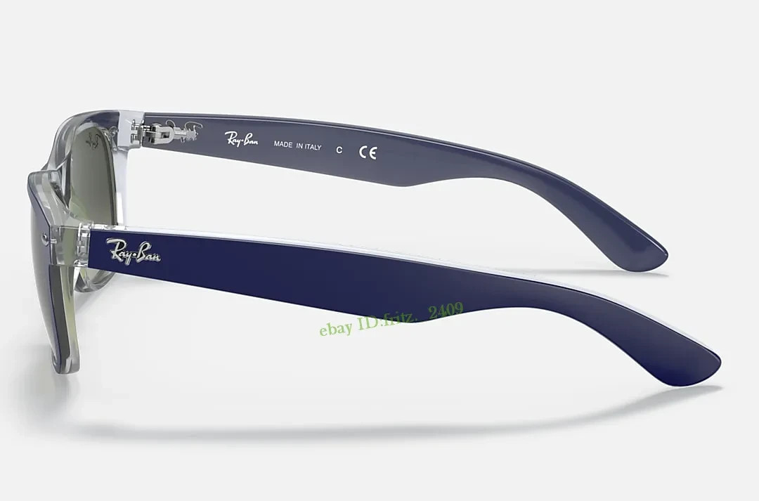 New RAY-BAN RB2132 6053/71 Crystal Navy Blue Wayfarer Sunglasses ItalyUV400 55mm