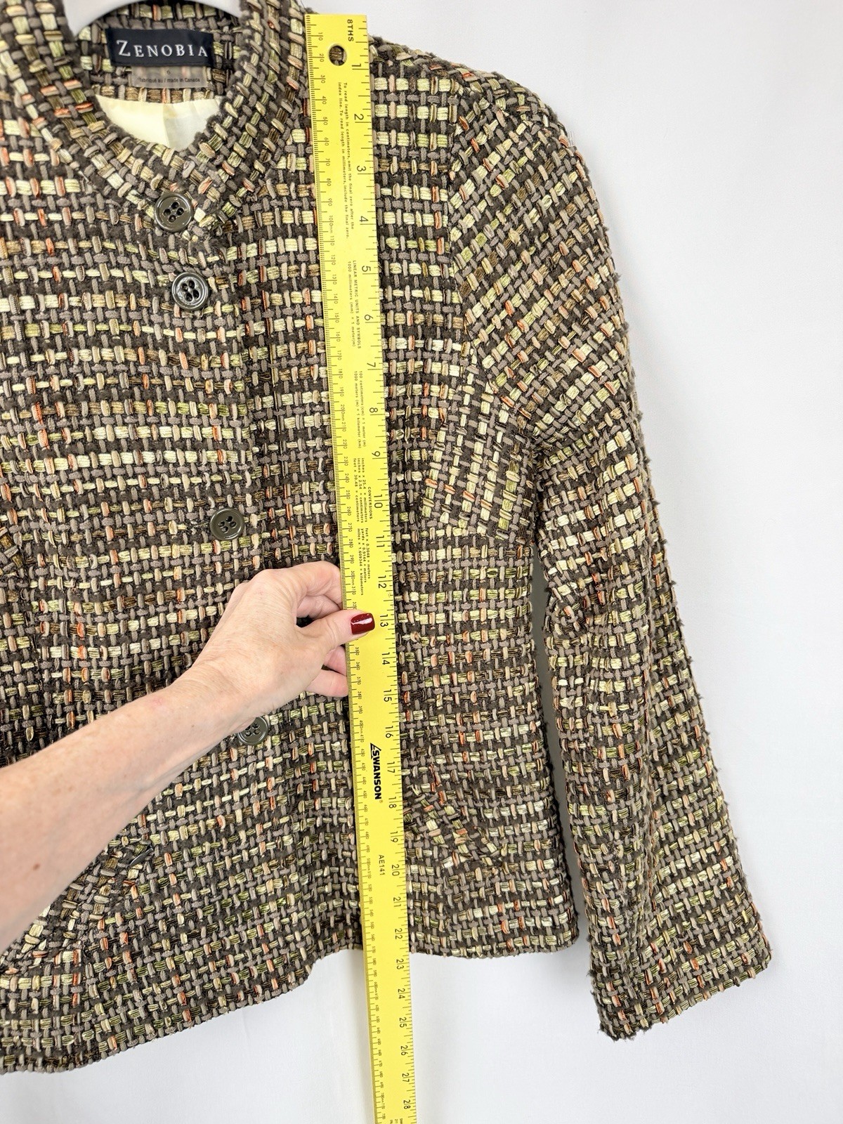 Vintage Zenobia Tweed Jacket Womens 6 Wool Blend Quiet Luxury Canada