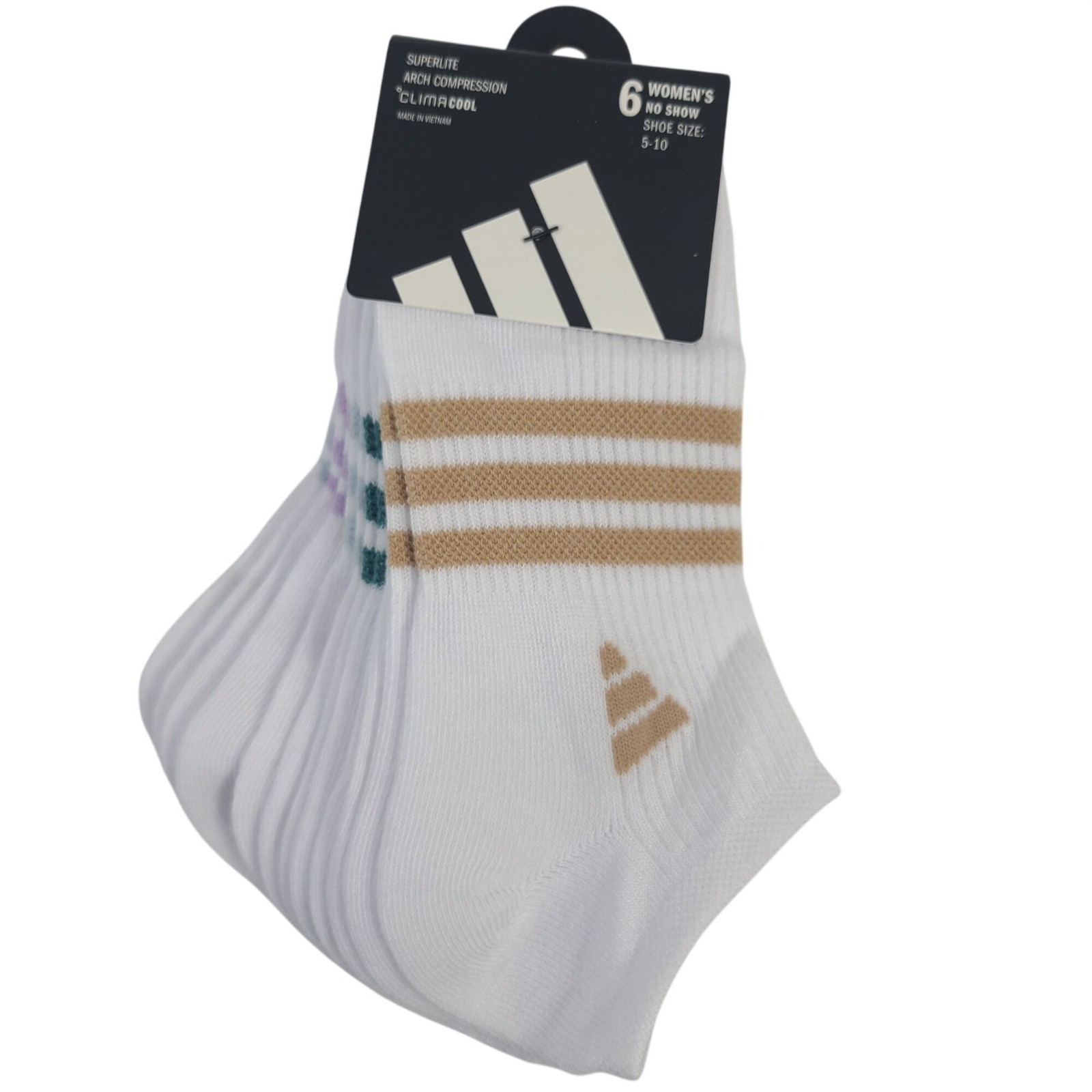 NEW Adidas Women’s Superlite Climacool No-Show Socks 6-Pack Shoe Sz 5-10