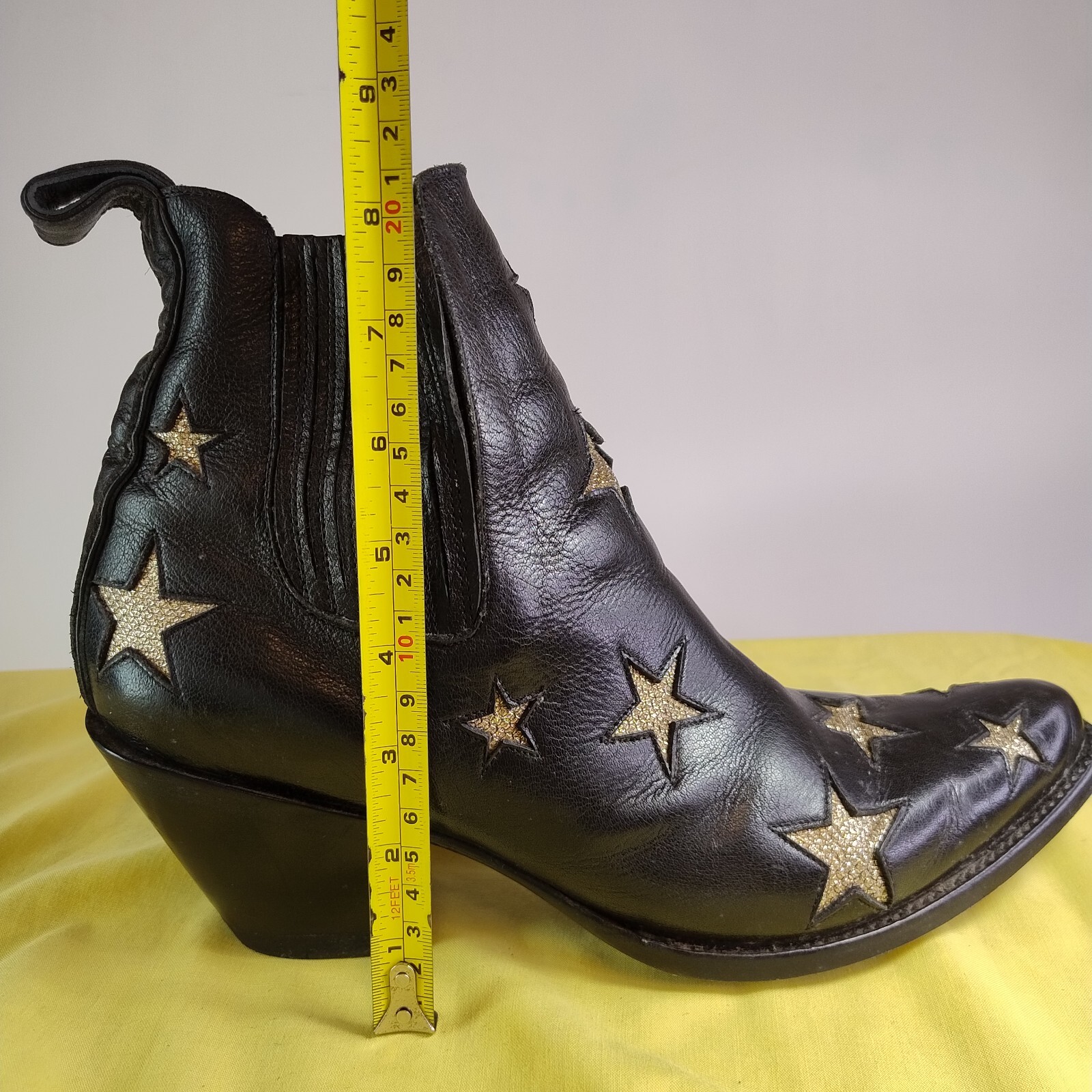 Official Mexicana Chelsea Boots Heeled Black Gold Stars SIZE 43